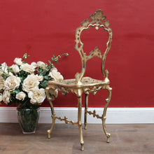 Load image into Gallery viewer, Vintage Italian Gilt Cast Metal Dressing Table Chair or Hall Chair. B13071
