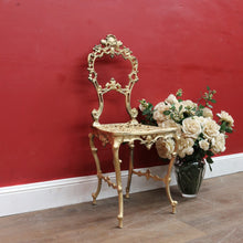 Load image into Gallery viewer, Vintage Italian Gilt Cast Metal Dressing Table Chair or Hall Chair. B13072
