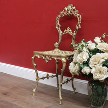 Load image into Gallery viewer, Vintage Italian Gilt Cast Metal Dressing Table Chair or Hall Chair. B13072
