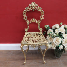 Load image into Gallery viewer, Vintage Italian Gilt Cast Metal Dressing Table Chair or Hall Chair. B13072
