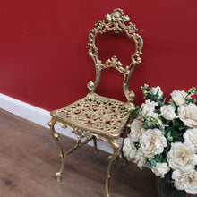 Load image into Gallery viewer, Vintage Italian Gilt Cast Metal Dressing Table Chair or Hall Chair. B13072
