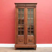 Load image into Gallery viewer, Antique French Walnut Two Door Bookcase or China Cabinet. Four Shelves. B12428
