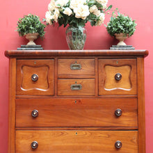 Load image into Gallery viewer, Antique Australian Cedar Chest of Drawers with Mother of Pearl Handles. B13094
