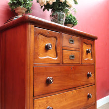 Load image into Gallery viewer, Antique Australian Cedar Chest of Drawers with Mother of Pearl Handles. B13094
