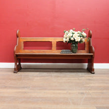 Load image into Gallery viewer, Antique Australian Mahogany Church Pew Hall or Verandah Bench Seat. B13118
