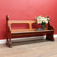 Load image into Gallery viewer, Antique Australian Mahogany Church Pew Hall or Verandah Bench Seat. B13118
