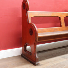 Load image into Gallery viewer, Antique Australian Mahogany Church Pew Hall or Verandah Bench Seat. B13118
