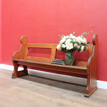 Load image into Gallery viewer, Antique Australian Mahogany Church Pew Hall or Verandah Bench Seat. B13118
