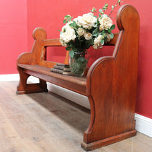 Load image into Gallery viewer, Antique Australian Mahogany Church Pew Hall or Verandah Bench Seat. B13118
