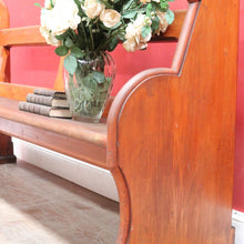 Load image into Gallery viewer, Antique Australian Mahogany Church Pew Hall or Verandah Bench Seat. B13118
