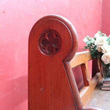 Load image into Gallery viewer, Antique Australian Mahogany Church Pew Hall or Verandah Bench Seat. B13118
