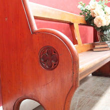 Load image into Gallery viewer, Antique Australian Mahogany Church Pew Hall or Verandah Bench Seat. B13118

