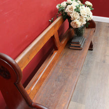 Load image into Gallery viewer, Antique Australian Mahogany Church Pew Hall or Verandah Bench Seat. B13118
