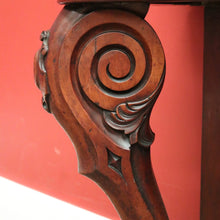Load image into Gallery viewer, Antique English Mahogany Marble Top Console Table / Hall Table with Claw Feet. B12379
