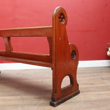 Load image into Gallery viewer, Antique Australian Mahogany Church Pew Hall or Verandah Bench Seat. B13118
