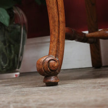 Load image into Gallery viewer, Antique French Hall or Office Chair with Turned H Stretcher Scroll Feet Ornate Splat Back and Padded Seat. B12814
