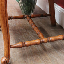 Load image into Gallery viewer, Antique French Hall or Office Chair with Turned H Stretcher Scroll Feet Ornate Splat Back and Padded Seat. B12814
