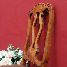 Load image into Gallery viewer, Antique French Hall or Office Chair with Turned H Stretcher Scroll Feet Ornate Splat Back and Padded Seat. B12814

