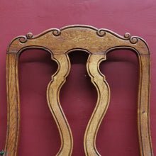 Load image into Gallery viewer, Antique French Hall or Office Chair with Turned H Stretcher Scroll Feet Ornate Splat Back and Padded Seat. B12814
