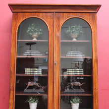 Load image into Gallery viewer, Antique Australian Cedar Glazed Two Door Bookcase or China Cabinet. B13107
