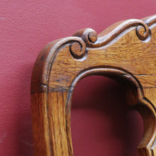 Load image into Gallery viewer, Antique French Hall or Office Chair with Turned H Stretcher Scroll Feet Ornate Splat Back and Padded Seat. B12814
