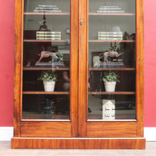 Load image into Gallery viewer, Antique Australian Cedar Glazed Two Door Bookcase or China Cabinet. B13107
