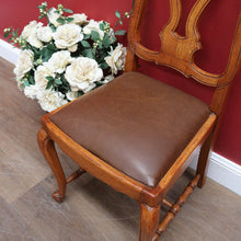 Load image into Gallery viewer, Antique French Hall or Office Chair with Turned H Stretcher Scroll Feet Ornate Splat Back and Padded Seat. B12814

