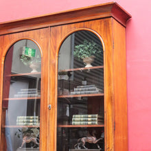 Load image into Gallery viewer, Antique Australian Cedar Glazed Two Door Bookcase or China Cabinet. B13107
