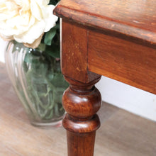 Load image into Gallery viewer, Antique Australian Cedar Hall Chair with Carved Gothic / Church Architectural Back. B13097
