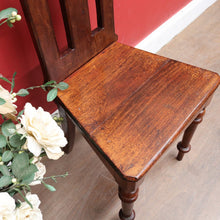 Load image into Gallery viewer, Antique Australian Cedar Hall Chair with Carved Gothic / Church Architectural Back. B13097
