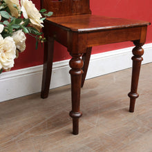 Load image into Gallery viewer, Antique Australian Cedar Hall Chair with Carved Gothic / Church Architectural Back. B13097
