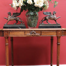Load image into Gallery viewer, x SOLD Antique French Country Farmhouse Hall Table with Cross Stretcher Base Reeded Legs and Decorative Carved Motif. B12714
