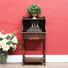 Load image into Gallery viewer, Antique English Oak Bedside Cabinet with Secret Compartment and Open Shelving. B13100
