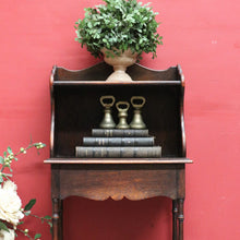 Load image into Gallery viewer, Antique English Oak Bedside Cabinet with Secret Compartment and Open Shelving. B13100
