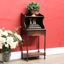 Load image into Gallery viewer, Antique English Oak Bedside Cabinet with Secret Compartment and Open Shelving. B13100
