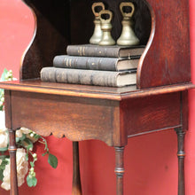 Load image into Gallery viewer, Antique English Oak Bedside Cabinet with Secret Compartment and Open Shelving. B13100
