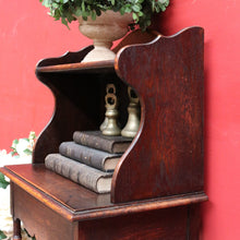 Load image into Gallery viewer, Antique English Oak Bedside Cabinet with Secret Compartment and Open Shelving. B13100
