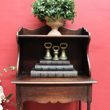 Load image into Gallery viewer, Antique English Oak Bedside Cabinet with Secret Compartment and Open Shelving. B13100
