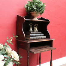 Load image into Gallery viewer, Antique English Oak Bedside Cabinet with Secret Compartment and Open Shelving. B13100
