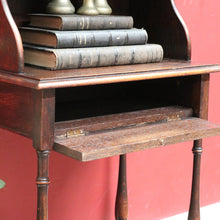 Load image into Gallery viewer, Antique English Oak Bedside Cabinet with Secret Compartment and Open Shelving. B13100
