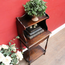 Load image into Gallery viewer, Antique English Oak Bedside Cabinet with Secret Compartment and Open Shelving. B13100
