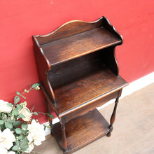 Load image into Gallery viewer, Antique English Oak Bedside Cabinet with Secret Compartment and Open Shelving. B13100

