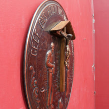 Load image into Gallery viewer, Decorative Dutch Copper Wall Hanging with Religious Scene Crucifix and Inscription. B12858
