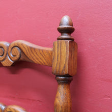 Load image into Gallery viewer, Pair of French Oak Ladder Back Chairs with Rush Seats and Acorn Finials. B12820
