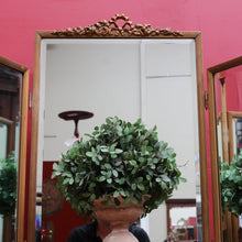 Load image into Gallery viewer, Antique Tri-fold Dressing Table Mirror, Bevelled Glass, Decorative Gilt Detail. B13099
