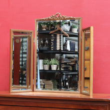 Load image into Gallery viewer, Antique Tri-fold Dressing Table Mirror, Bevelled Glass, Decorative Gilt Detail. B13099
