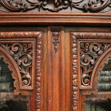 Load image into Gallery viewer, x SOLD Antique French Oak Bookcase, China Cabinet or Display Cupboard. Glass Doors. B12444
