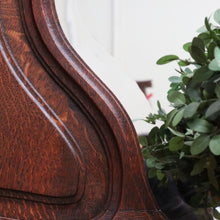 Load image into Gallery viewer, Antique French Hall Mirror with Shaped Bevelled Glass Carved Timber Frame and Floral Crown. B12719
