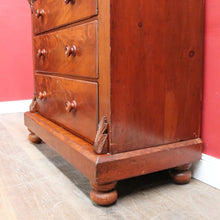Load image into Gallery viewer, Antique Victorian Flame Mahogany Six Drawer Chest with Secret Drawer. B13108
