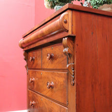 Load image into Gallery viewer, Antique Victorian Flame Mahogany Six Drawer Chest with Secret Drawer. B13108
